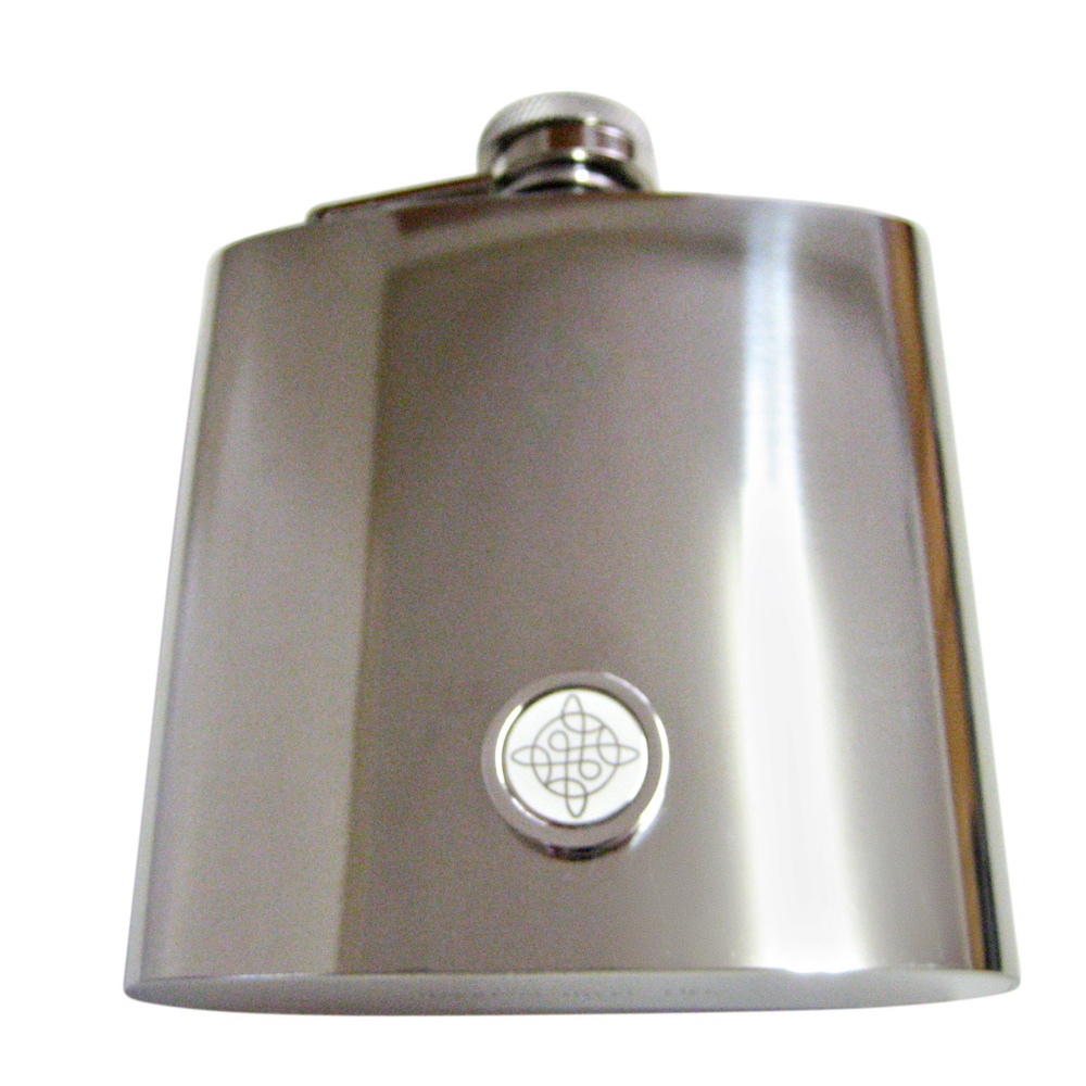 Silver Toned Celtic Design Large Flask